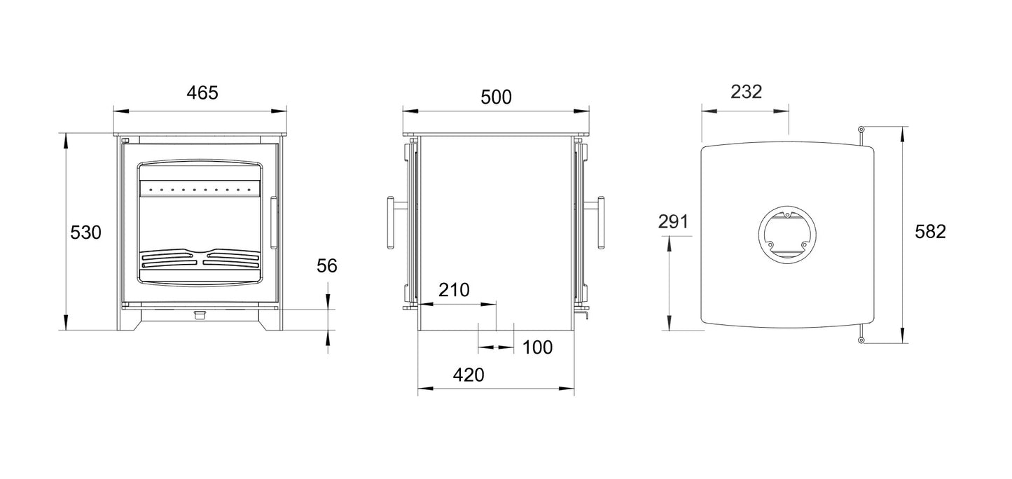 Hazelwood Double-Sided Freestanding Stove